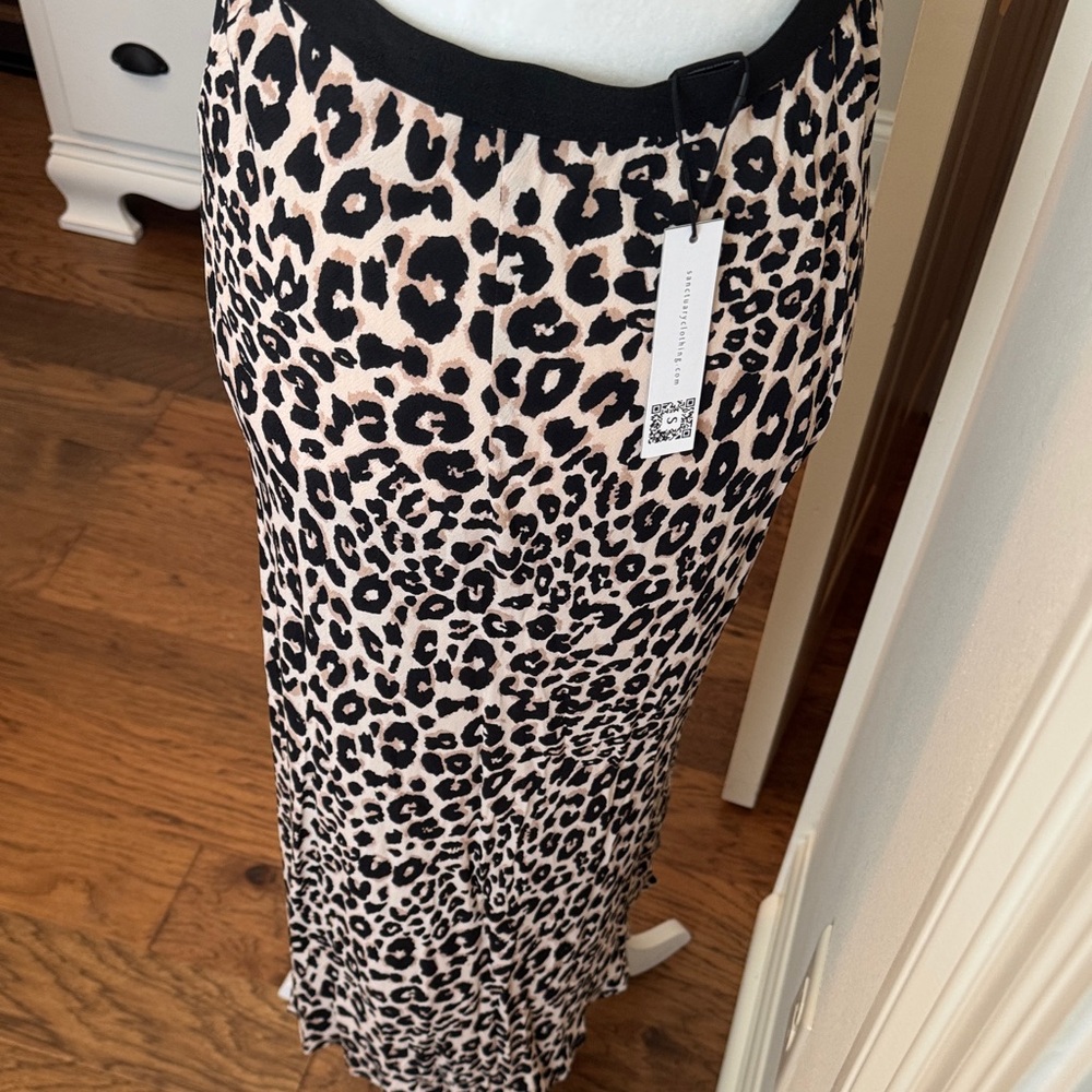 Sanctuary Black and Cream Animal Print Maxi Skirt - Picture 2 of 3